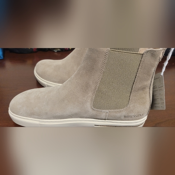 Birkenstock Beige Suede High-Top Sneakers - Picture 2 of 8